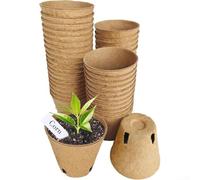 Alanmoship 45Pcs Biodegradable Plant Starter Pots With 30Pcs Labels For Sustainable Gardening, Paper Nursery Cups Directly Transplantable To Soil