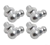 Alanmoship 4pcs M6 x 1mm 90 Degree Metric Grease Nipple Fittings, Galvanized Iron, Silver, Standard Size, for Bearings and Machinery Lubrication in Industrial Maintenance