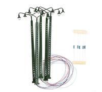 Alanmoship 5 Pack Model Railroad Lattice Mast LED Lights H0 Gauge Layout Accessories With Series Resistors For 12-16V Connection Suitable For Rail Building Scenery