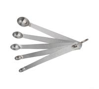 Alanmoship 5 Piece Stainless Steel for MINI Measu for Ring Spoons Set for Baking & Seasoning - Tad, for Dash, Pinch, Smidgen, Drop - Persistent Kitchen Tool with for Ring Holder