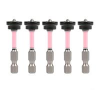 Alanmoship 50Mm Magnetic Drywall Screw Bit Setter Positioning Screwdriver Bit Locating Tool For Gypsum Board Metal Extension Holder Black(5pcs)