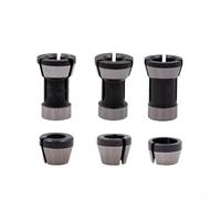 Alanmoship 6-Piece Collet Chuck Set 6Mm 6.35mm 8Mm Carbon Steel for Engraving Trimming Machine Electric Router Milling Cutter Woodworking Tool