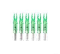 Alanmoship 6 Pieces Illuminated Arrow Nocks for 6.2mm Carbon Aluminum Shafts Red Blue Green Low Light Visibility Outdoor Gear(green)