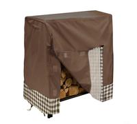 Alanmoship 600D Oxford Waterproof Firewood Log Rack Cover With Ventilation, Weather-Resistant Outdoor Storage Protector For Fireplace, Fire And Wood-Burning Stove, Coffee Beige(Coffee)
