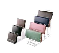 Alanmoship Acrylic Wallet Display Stand with 4-Tier or 6-Tier Clear Organizer for Purses, Bags, Jewelry and Cosmetics, Transparent Home, Office or Retail Decor Display Rack(Four-level)