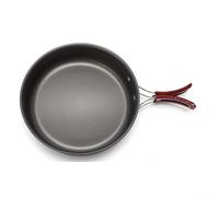 Alanmoship Aluminum Alloy Non-Stick Frying Pan with Folding Handle, 20cm Portable Camping Cookware for Outdoor Hiking Picnic Cooking, Red or Orange