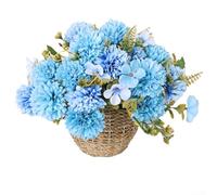 Alanmoship Artificial Flowers, Beautiful Silk Chrysanthemum Bouquet, Tifuly Artificial Chrysanthemum Flowers, Chrysanthemum For Window Display And Table Decoration(Dark blue)