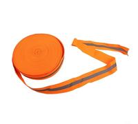 Alanmoship Beach Volleyball Boundary and Athletics Track Finish Line Tape with Reflective Strip, Polyester 5 cm Wide x 100 m Long, for Outdoor Sports Events in Day or Night(Orange)