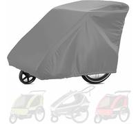 Alanmoship Bike Trailer Cover for Qeridoo for BURLEY for THULE, 210D Oxford Waterproof Windproof Protector for Single Double Dog Trailers, Outdoor Storage with Drawstring, Grey(Gray)