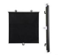 Alanmoship Blackout Roller Blind Suction Cup No-Drill Retractable Sunshade Roller Blinds, PVC Blackout Window Shade For Home, Office, 125×45cm