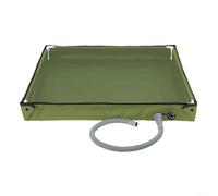 Alanmoship Camping Shower Tent Foldable Base with Drain Pipe, Oxford Cloth PVC Tray for Outdoor Hiking Beach Travel Garden Car Washing Pet Bath, Black Green, 80x80x10cm(green)