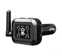 Alanmoship Car Tire Pressure Monitoring System With 4 External Sensors Digital Display TPMS Real Temperature USB Power 433.92MHZ Wireless Monitor(Built-in)
