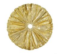 Alanmoship Christmas Tree Skirt Round Glitter Sequins Ruffle Edge Double Layer Lining Bow Design Circular Base Cover Mat For Holiday Party Celebration Anniversary Wedding Graduation 85Cm Golden