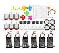 Alanmoship DC Motors Kit 3V-12V Mini Electric Motor Set with Shaft Propellers Battery Holders Switches for DIY STEM Projects Science Models