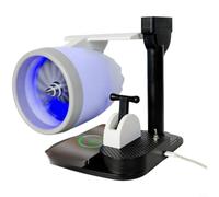 Alanmoship Desktop for turbine Fan With Wireless Charging For Office | High-Speed Air Cooler, 15W Fast Charge, LED Light, PL ABS Material, for White, 21cm, for Home Bedroom(Blue light)
