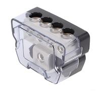 Alanmoship Distribution Block Junction Box 1/0 Gauge In to 4x4GA Out Zinc Alloy for Car Audio Power Wiring for MINI Series SPDP-1044