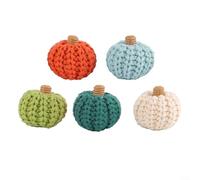 Alanmoship DIY Crochet Knitted Pumpkin Decoration Set Featuring Colorful Pumpkins, Lightweight And Compact Design For Party And Home Display Arrangements