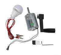 Alanmoship DIY Wind Turbine Generator Hand Crank Model 12V 80W Permanent Magnet Motor With LED Bulbs For Home Outdoor Lighting Metal Construction 67X51mm(Set 2)
