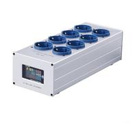 Alanmoship European Standard TP80 6 Display Power Filter Socket With Dual Band Frequency Support, Noise Reduction, And Overload Protection For High End AV And Audio Devices(White)