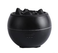 Alanmoship Flame Essential Oil Diffuser 360Ml Cool Mist Humidifier With Realistic Flame Effect, 7 Color LED Light, Large Water Tank, Automatic Shut-Off Safety(Black with cracks)