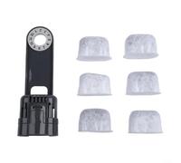 Alanmoship For B40 B44 B50 B60 B70 K75 Coffee Machine Water Filter Cartridges and Holder, Activated Carbon Replacement with ABS Bracket, Gray Black for Home Office Use(6 filters+bracket)