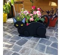 Alanmoship Garden Cat Plant Pots Siamese Cat Succulent Pots Cute Cat Succulent Flower Pots Funny Flower Pots For Indoor & Outdoor Succulent Plants Garden Potted Plant (Black Cat)