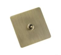 Alanmoship Green Bronze Stainless Steel Wall Switch Panel 86 Type 1-4 Gang 1/2 Way for TOGGLE, for Home Office Modern Decor Brushed Finish 86x86mm(1 Gang)