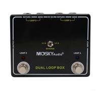 Alanmoship Guitar Effects Loop Switcher Pedal with Dual Reverse Channels and AB Foot Switch for Live Performance, Aluminium Enclosure, Black, 9V DC 1000mA Supply, Tuner Output Mute