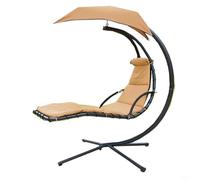 Alanmoship Hanging Lounge Chair Replacement Cover With Umbrella Fabric Patio Pads For Curved Chaise Floating Porch Swing Waterproof Outdoor Furniture Cushion Set Beige(Colors)