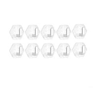 Alanmoship Hexagonal Water Ripple Wall Hook Set Of 10, No Drill Adhesives Storage Hooks For Bathroom Kitchen And Balcony Heavy Duty Self-Adhesives Hooks(Silver)