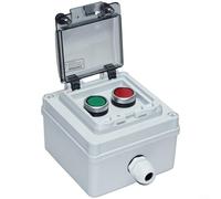 Alanmoship IP67 Waterproof Safety Stop Push Button Switch Box for Outdoor Industrial Control, Shutdown with Screw Terminals, White 125x125x76cm