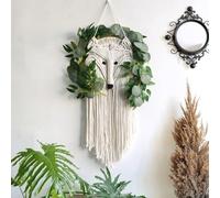 Alanmoship Large Boho Macrame Wall Hanging Tapestry, Handmade Linen Woven Decor, With Intricate Patterns, 88X26cm White Art Piece For Bedroom, Living Room, Apartment