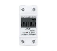 Alanmoship LCD Single Phase Electric Energy Meter, 220V 60A AC Digital Watt-Hour Meter, With DIN Rail Mount, Flame Retardant Housing And Wide Temperature Display