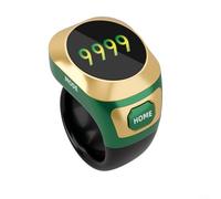 Alanmoship Luminous Electronic Smart Ring Counter with Color Screen and Type-C Recharge, Water-Resistant Wearable for Prayer Rituals, Compact Portable Design, Black(Green)