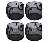Alanmoship Mesh Aquatic Planting Baskets with Handles for Pond and Garden Use, Square and Round Shapes, Breathable Material Protects Roots of Water Lilies and Lotus, 4 Pack(Round)
