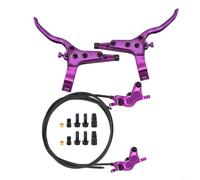 Alanmoship Mountain Bike 4-Piston Hydraulic Disc Brake Set With Split Front And Rear Lines, Aluminium Alloy 6061, Strong Braking Performance For MTB Cycling, Standard A/B Mount Compatibility(Purple)