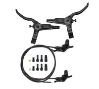 Alanmoship Mountain Bike 4-Piston Hydraulic Disc Brake Set With Split Front And Rear Lines, Aluminium Alloy 6061, Strong Braking Performance For MTB Cycling, Standard A/B Mount Compatibility(Black)