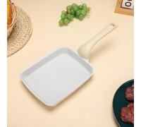 Alanmoship Non-Stick Tamagoyaki Rectangular Frying Pan 35x15cm with Granite Coating, Steel Body, Plastic Handle, Black and White, for ideal for Making Japanese Omelets,