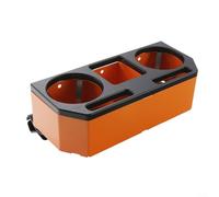 Alanmoship Off-Road UTV Side Mount Cup Holder Console Storage Organizer With Accessory Pockets For RZR For Can-Am 1.25-1.5 Inch Roll Bar Black(Orange)