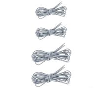 Alanmoship Outdoor Chair Elastic Cord Set Metal End Replacement Ropes For Garden Lounger Recliner 4 Pieces Grey