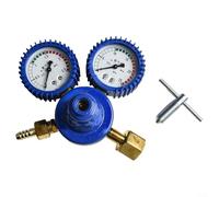 Alanmoship Oxygen Acetylene Propane Gas Pressure Regulator Set with Shockproof Brass Valves and Welding Gauge for Professional Workshop and Industrial Welding Tasks(Oxygen meter)