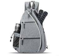 Alanmoship Padel Bag Tennis Backpack 47.5x35x25cm Large Capacity Water Resistant Oxford Cloth With Separate Accessory Compartment(Gray)