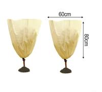 Alanmoship Plant Protection Cover Bags For Winter, 210D Oxford Cloth Frost Cloth With Drawstring, Breathable Plant Covers For Saplings Rose Bushes Fruit Trees, Beige 80X60cm(B)