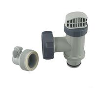 Alanmoship Pool Plunger Valve and Type B Hose Adapter, for Intex Above Ground Pool, Replacement Parts with Shut Off Valve, for Sand Filter Pump System, Plastic