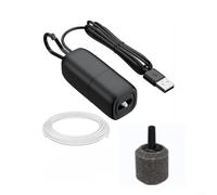 Alanmoship Portable USB-Powered Air Pump For Fish Tanks And Outdoor Fishing, Lithium Battery Operated, 15 GPH Flow Rate, 50-Hour Runtime, Compact With Carabiner Clip(Black)