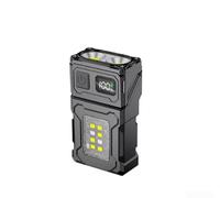 Alanmoship Rechargeable DC08 for MINI Flashlight 800 Lumens with Rotating Head & Magnetic Clip, Compact LED Work Light for EDC, Camping, Repair (73x42x25mm)