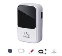 Alanmoship Rechargeable Lithium Battery Powered Aquarium Air Pump Super Quiet 1500/4000/8000mAh Portable Fish Tank Aerator With Dual Holes Adjustable Oxygen Supply(1500mAh)