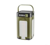 Alanmoship Rechargeable Solar Camping Lantern with Power Bank, USB-C Fast Charging LED Light for Hiking Travel, 1200mAh Battery, White Green