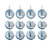 Alanmoship Reflective Bird Deterrent Wind Chime Garden Outdoor Decorative Hanging Ornament Metal 12 Pieces Fish Bone Round Heart Water Drop Shape Bell(Circle)