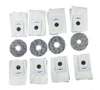 Alanmoship Replacement Dust Bags Mop Cloths for Deebot for T20 for OMNI X1 for OMNI X1 E 4 Vacuum Bags 4 Reusable Mop Pads High Absorbency Multi Layer Filtration Quick Change for Robotic Vacuum(Blue)